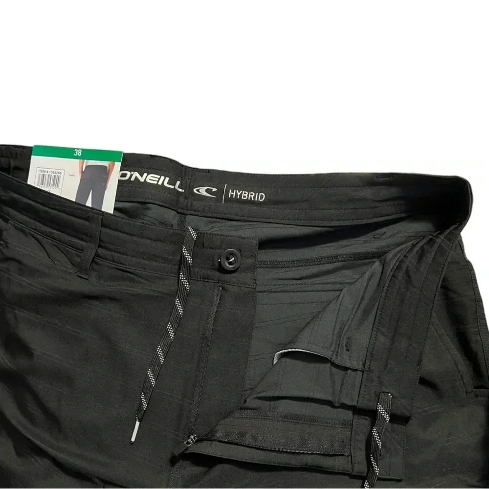 O’Neill Men’s Hybrid Short‎ Black Size 38 New with Tags 11” inseam pockets